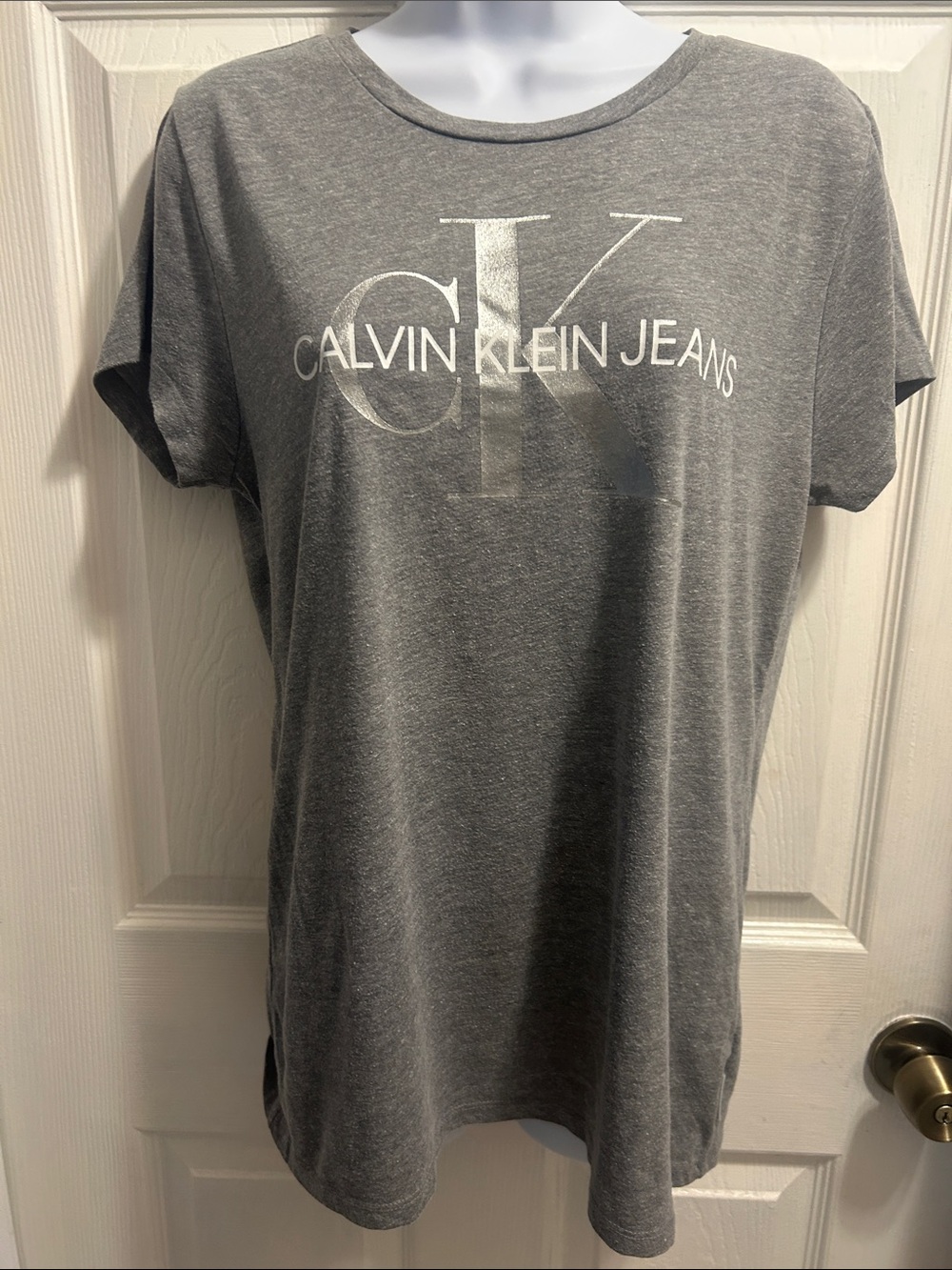 Calvin Klein Jeans Gray Short-Sleeve Logo Tee